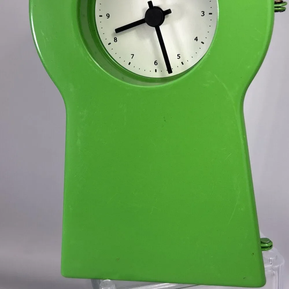 RARE IKEA PS 1995 Keyhole Cabinet Clock Minimalist Timepiece Green Works!